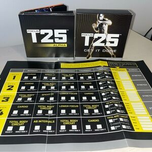 Beachbody Focus T25 Workout DVDs - Black and Yellow